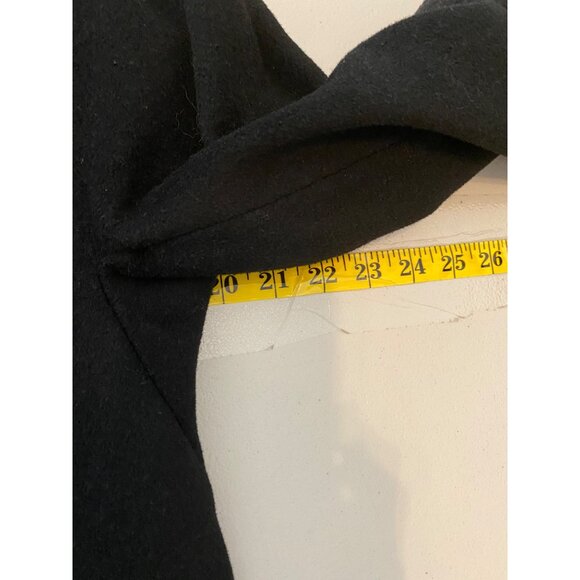 Ellen Tracy Black Wool Blend Coat W/ Faux Fur Trim Size 6 - Picture 9 of 12